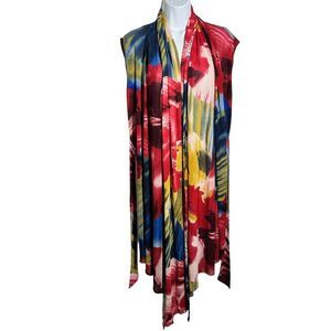 Kokomo Unlimited duster sleeevless vest Size L/XL arsty colorful